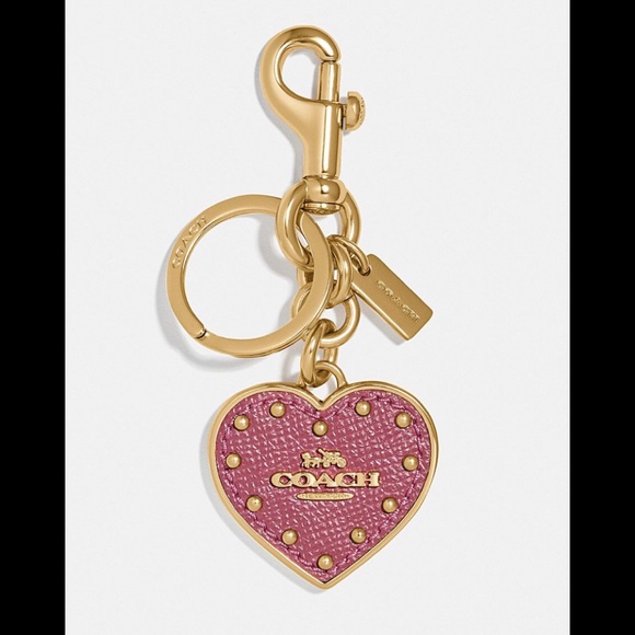 COACH GOLD HEART KEYCHAIN LATCH FOB BAG CHARM - Picture 4 of 5